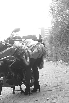 Every Passing Car Saw Her Penis Vibrating Under Her Transparent Dress.