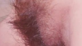Trimming my long hairy pussy-YIKES