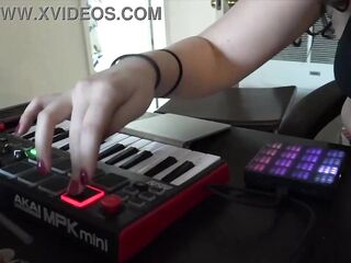 Let's make some tunes DJ cutie who has a foot fetish