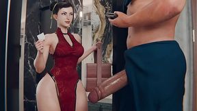 Asian goddess deepthroats and squirts in 3D hentai anal