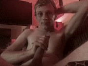 Hung solo twink stroking  selfsucking and orgasm