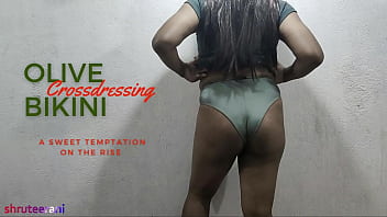 OLIVE BIKINI PART 1 - CROSSDRESSING BY INDIAN SHEMALE