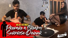 Hotwife Nara prepares an unforgettable dinner for your cuck (720 EN-sub)