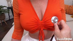 Sexy Buxom Blonde MILF Mellanie Monroe Lets a Horny Doctor Check All Her Curvy Feminine Charms & Pussy