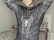 My BIG COCK cums with NO TOUCH🔥Spiderman Suit