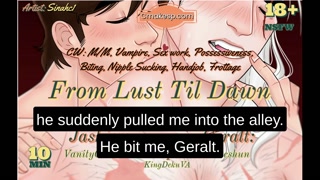 Geralt and Jaskier get off in an alley