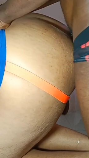 Thrilling moment from &quot;My neighbor makes me suck and then puts me on all fours and puts his huge thick black come with a&quot;