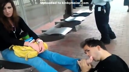 Toes Getting Sucked At Public Bus Station In Dallas Texas