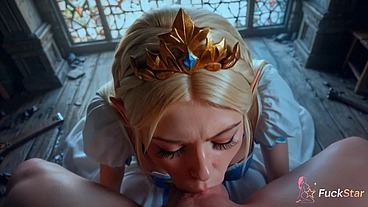I took this royal bitch, Princess Zelda, ripped off her corset dress and completely broke her pride by roughly shoving my cock deep into her balls [AI]
