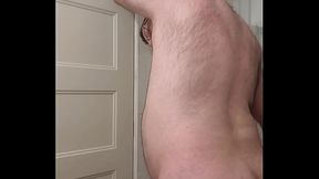 Nude Martin Lavall&eacute_e sodomizes himself and shoves his dildo in his mouth afterwards