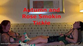 Autumn and Smoking Rose Smoking Tickle With Foot Tickling