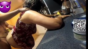 Cuckolded husband's wife lifted her dress for big cock