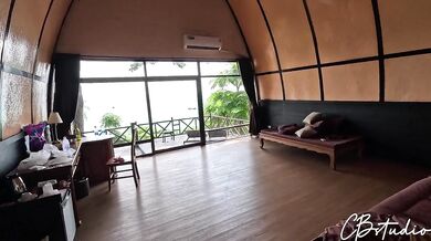 Hardcore anal with a stranger girl by the sea creampie blast