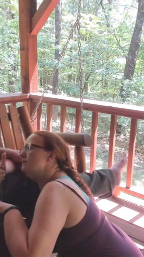 Thrilling moment from &quot;Outdoor Porch Swinging Blow Job and Pussy Licking with Ginger MILF Wife With Long Braided Hair&quot;