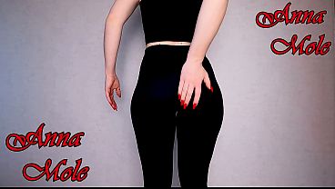 My juicy, appetizing ass in leggings, the sound of juicy smacks on my butt.