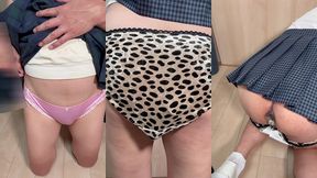 制服女子のアナルにプラグ調教と蛇口取り付け