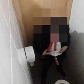 Elegantly Security Big Dick Piss And Cum in Toilet