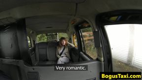 Busty redhead taxi cutie assfucked by driver