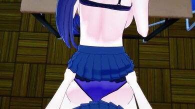 POV lesbian strapon rough pounding in library with Doki Doki Literature busting big boobs
