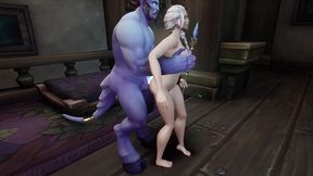 blonde witch take big blue dick - warcraft parody