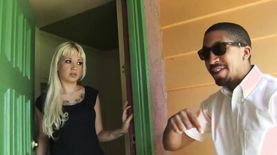 Naughty blonde cougar Coco Velvett moans in pleasure as she takes a massive black cock in her mouth and pussy