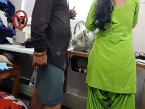 She Had Gone to the Tailor Master to Get Her Blouse Tightened. the Tailor Master Loosened the Pussy by Inserting His Penis