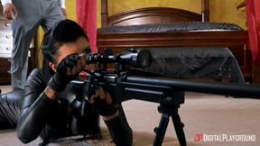 Brunette and Black Beauties Spark Wild Bedroom Threesome