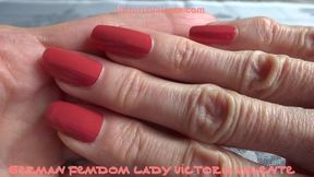 Red long fingernails - Natural fingernails!