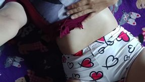 Colombian Touches Her Pussy and Her Big Tits