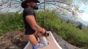 Perfect teen Lili Charmelle sucks and fucks outdoor