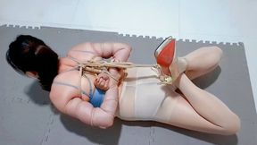 CFT011 ROPE BONDAGE ELBOW HOGTIE VIBRATOR BOUND ORGASMS HUMILIATION STRUGGLING DOMINATION