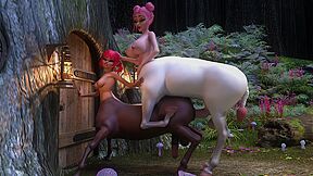 Fantastic Sentaur Girls With Horse Futa-cocks Fuck In The Woods