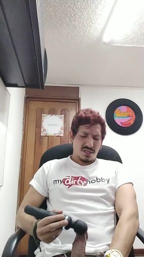 Domi Jerking off in Office
