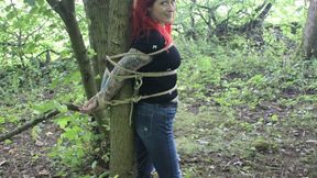 Frayja in The Bondage Shoot Part 1 Tied To A Tree