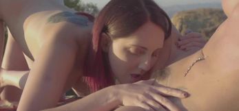 Lesbian Outdoor Three-Way on the Mountain