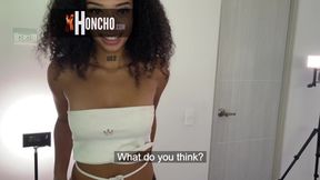Skinny black Latina fresh Veronica Rojas blows BBC