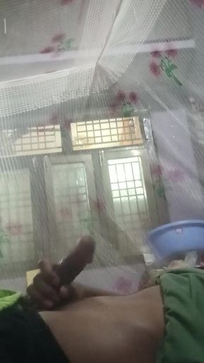Masturbation - Alone boy thinking her GF and mastrubating at home