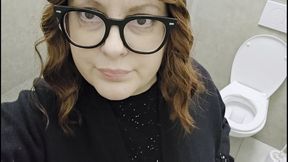 Elegant in All Black: Nicoletta Takes a Pee Break at the Mall Restroom 4k