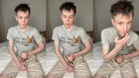 three days abstinence ends in twink bed flooding
