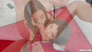 Valentina Nappi and Audrey Royal enjoy a massive cock together