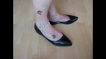 pointy flats, anklet and tattoos, shoeplay by Isabelle-Sandrine