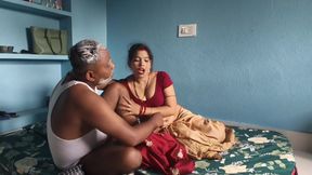 Old man affair with daughter-in -law, when his son was not at home, cum in mouth