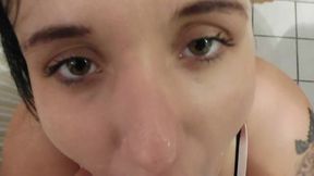 Amateur Italian Girl Swallows Cum After Rough Blowjob