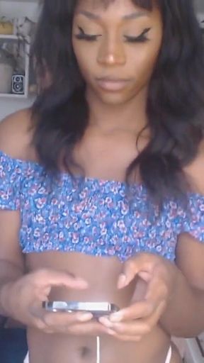 Vanniall Self Facial Full Cam Show - Trans Jerk off in Lingerie, Cum on Glasses, Panty Bulge Cock