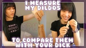 Lunasha Measures Her Dildos To Compare Them With Your Dick - An SPH size comparison session where your girlfriend is getting excited about her big sex toys while waiting for your small boner to appear