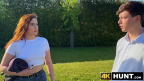 Seductive redhead Suzie Sparklez sucks my cock for money and cucks BF