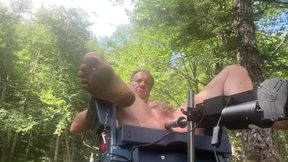 Fucking my ass outdoors with a sex machine