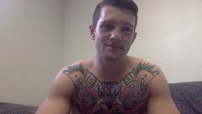 Sebastian Kross Showing His Tatoos and Jerking Rock Hard Cock