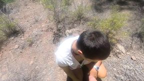 Blowjob in the woods with nice view &amp; cum swallow