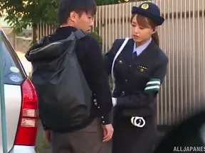 Seductive Cop Akiho Yoshizawa Succumbs To Hot Car Sex Fantasies